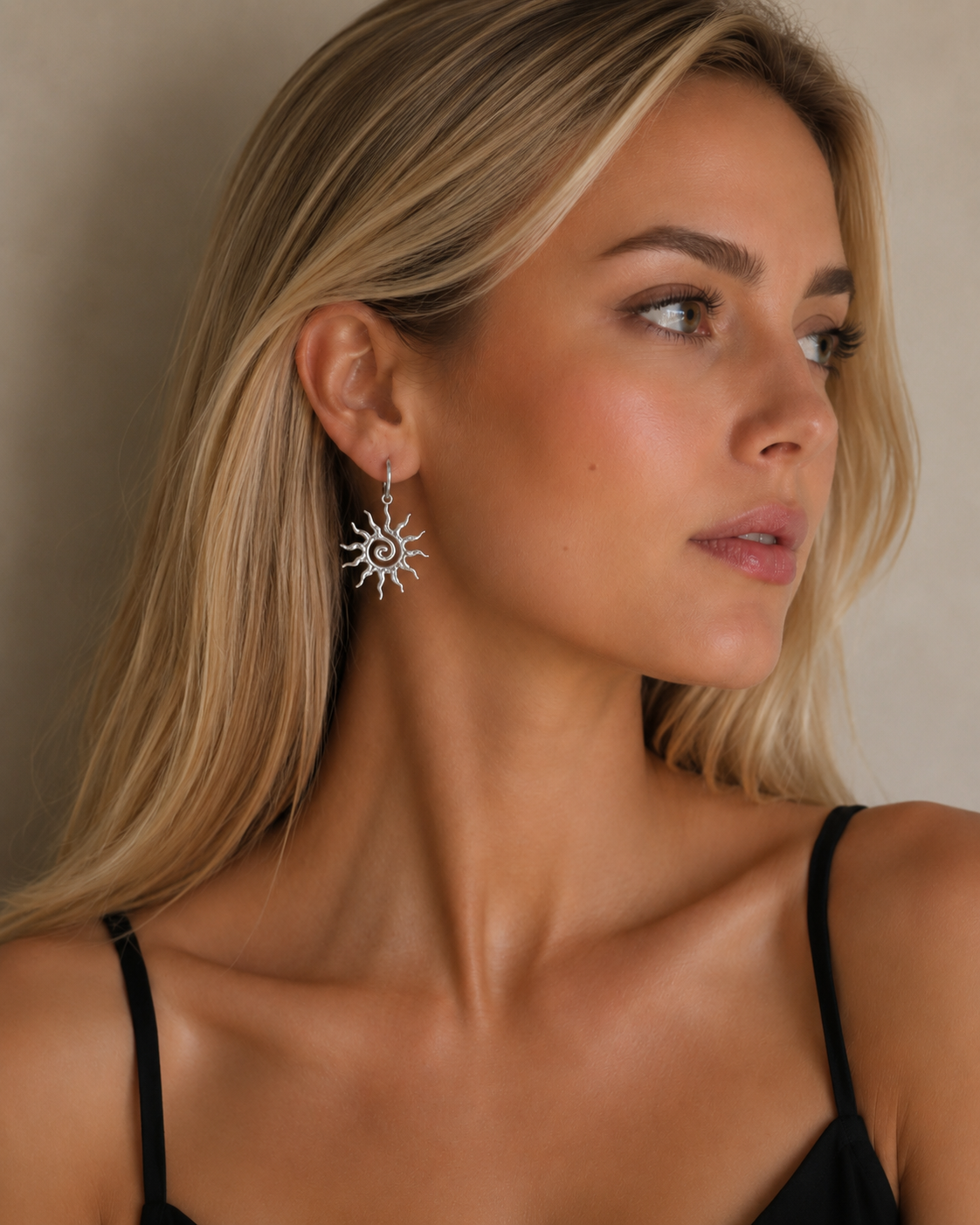 Boucles d’Oreilles Soleil – Acier Inoxydable Doré & Argenté
