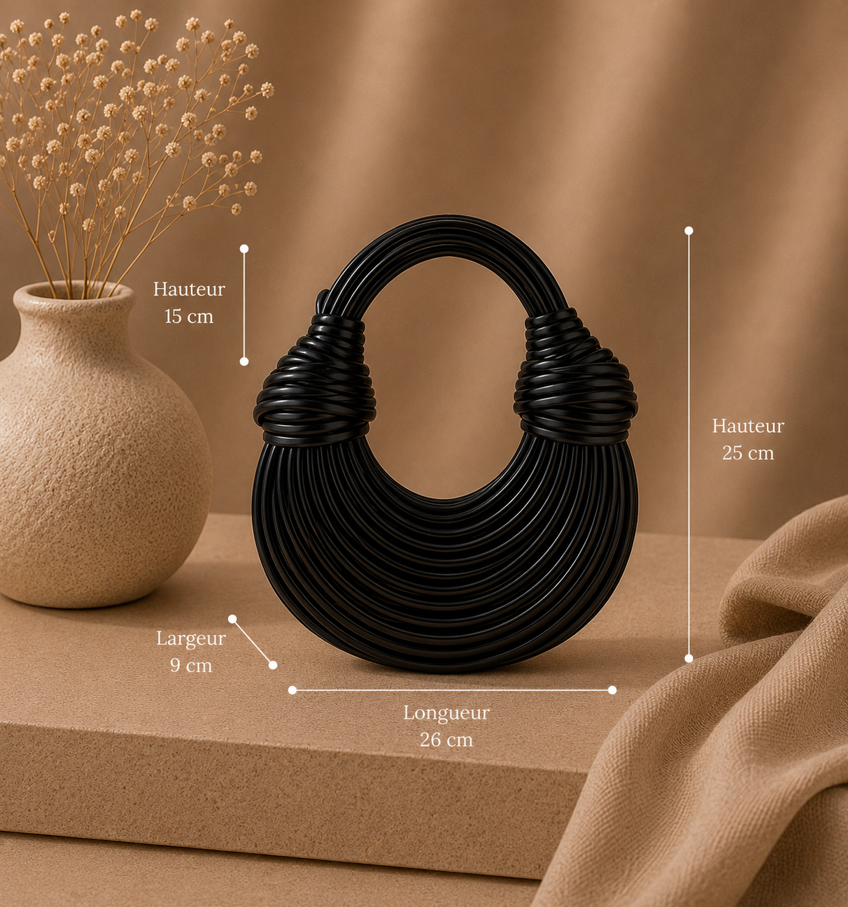 Sac Rond Sculptural Femme – Design Bohème Luxe