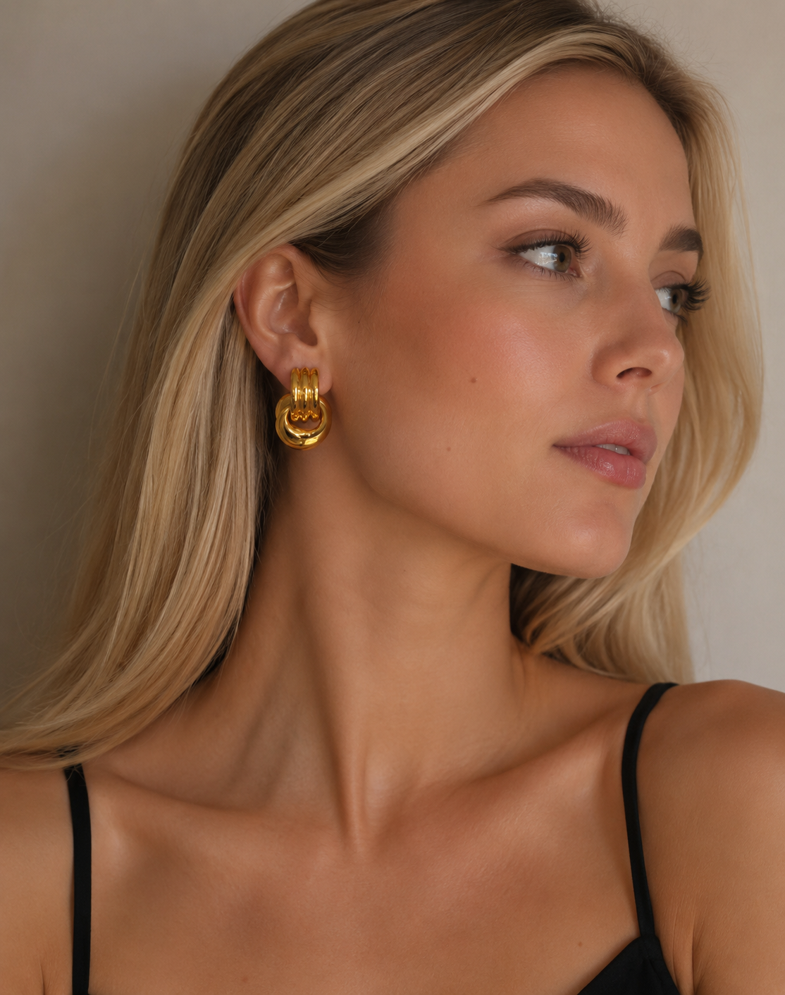 Boucles d’Oreilles Anneaux Entrelacés – Acier Inoxydable Doré & Argenté