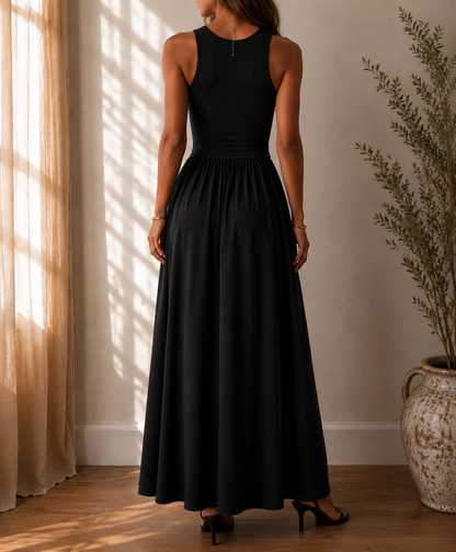Robe longue noire minimaliste & élégante