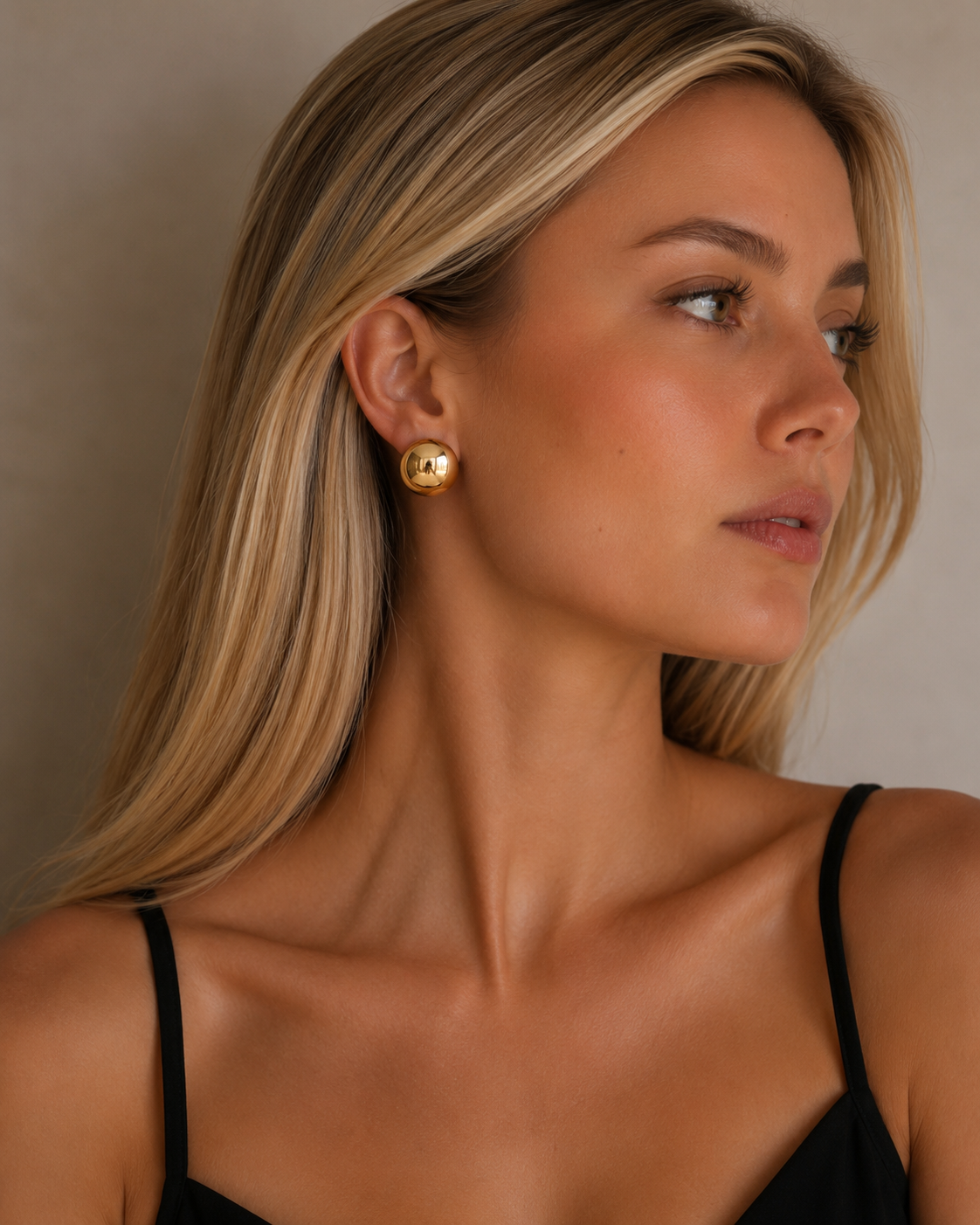 Boucles d’Oreilles Sphère – Acier Inoxydable Doré & Argenté