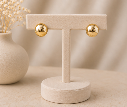 Boucles d’Oreilles Sphère – Acier Inoxydable Doré & Argenté