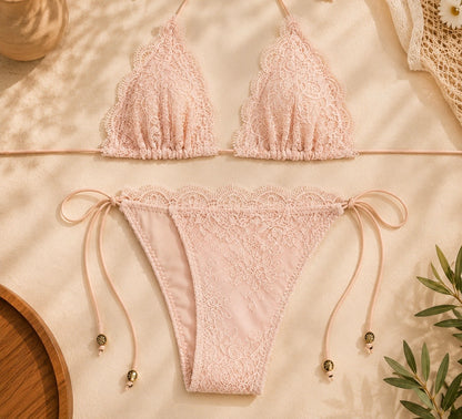 Maillot de Bain Dentelle Bohème Chic – Bikini Féminin & Élégant Été