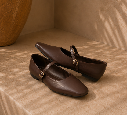 Ballerines Élégance Parisienne – Bride Dorée & Finition Minimaliste
