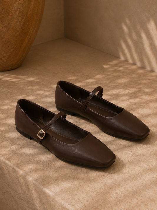 Ballerines Élégance Parisienne – Bride Dorée & Finition Minimaliste