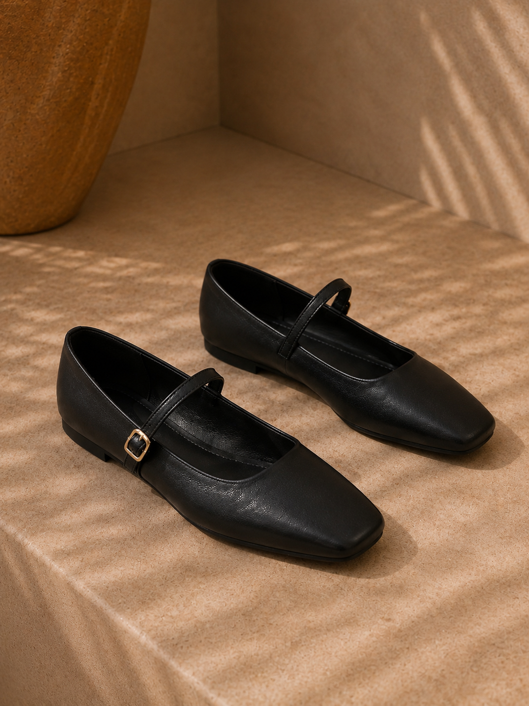 Ballerines Élégance Parisienne – Bride Dorée & Finition Minimaliste