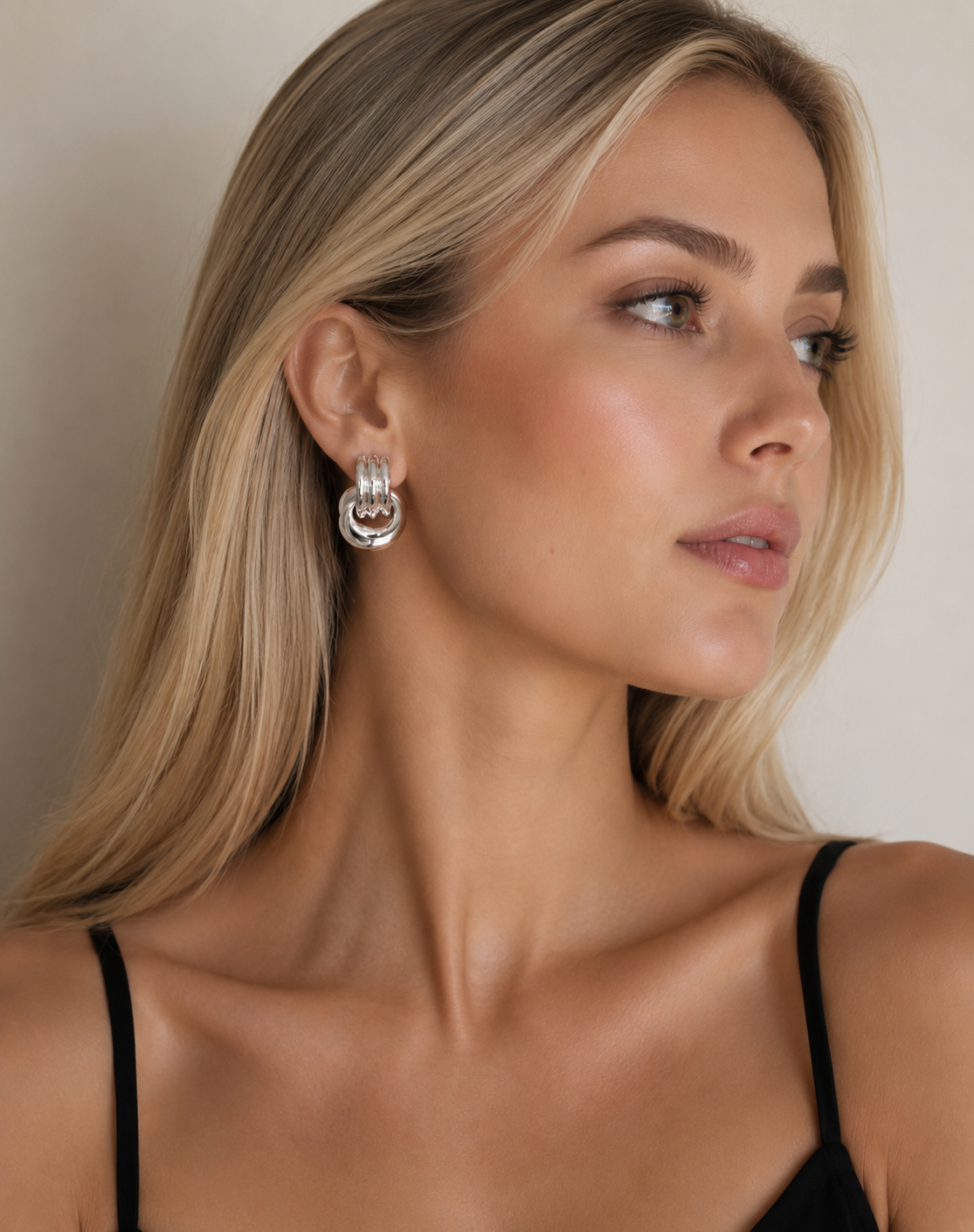 Boucles d’Oreilles Anneaux Entrelacés – Acier Inoxydable Doré & Argenté