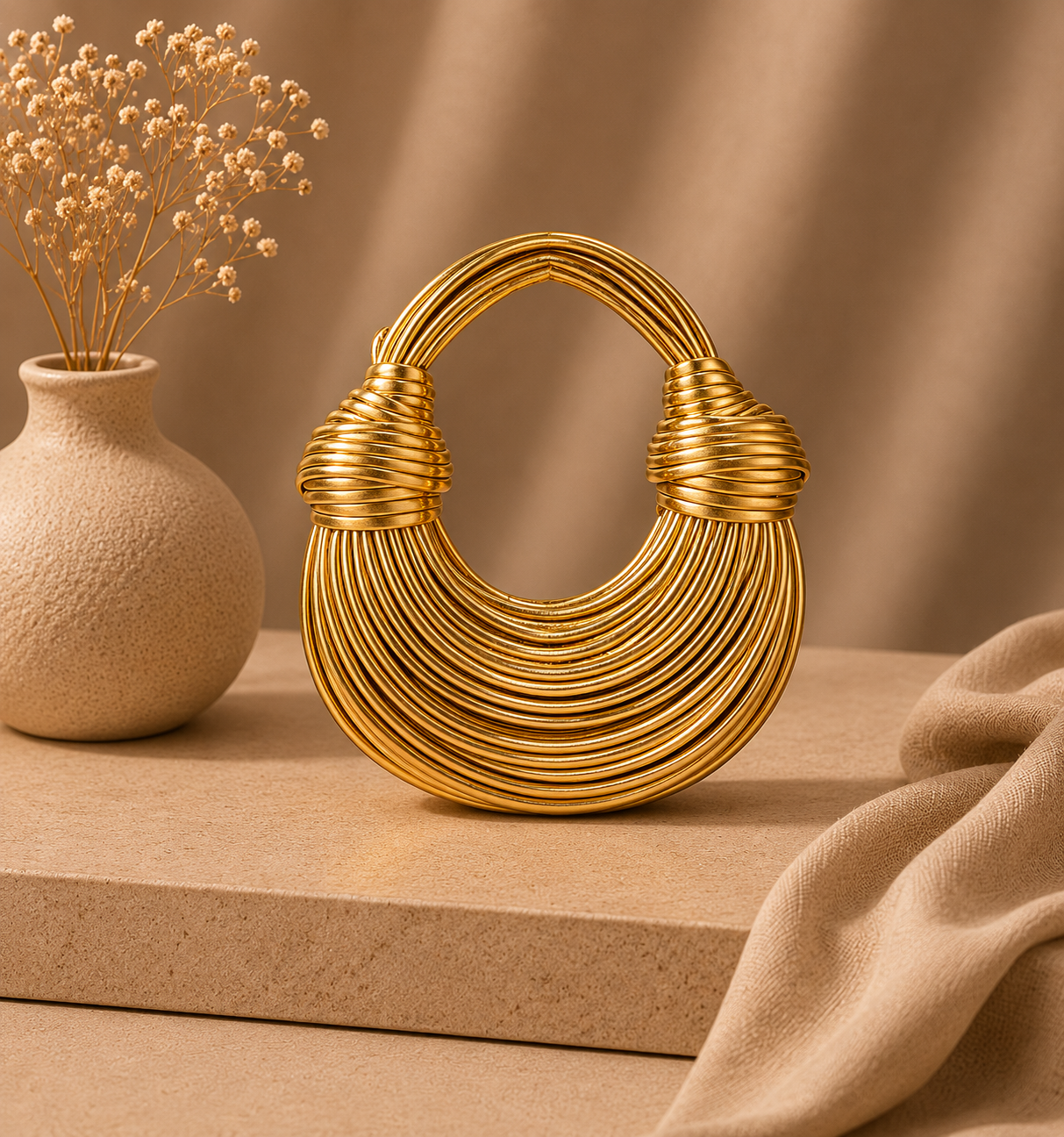 Sac Rond Sculptural Femme – Design Bohème Luxe