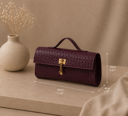 Sac “Élégance Tressée” – Sac Bohème Chic Bordeaux
